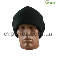 Шапка флисовая с отворотом, черная