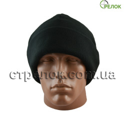 Шапка флисовая с отворотом, черная