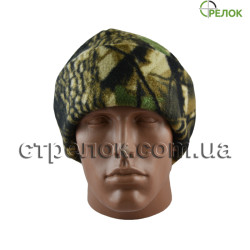 Шапка флисовая с отворотом, лесной камуфляж