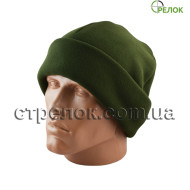 Шапка флисовая с отворотом, олива