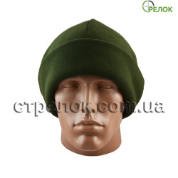 Шапка флисовая с отворотом, олива