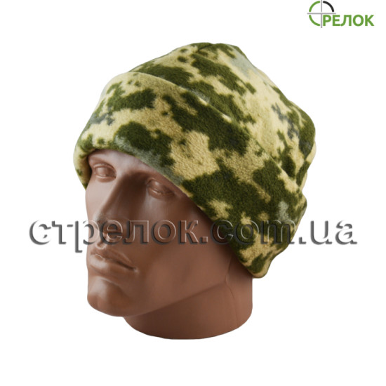 Шапка флисовая с отворотом, пиксель Шапка флисовая с отворотом, пиксель