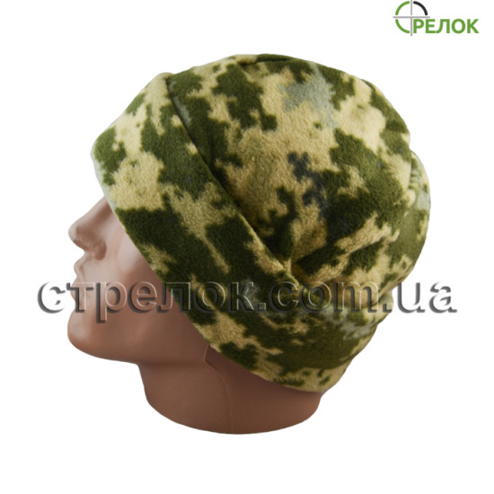 Шапка флисовая с отворотом, пиксель Шапка флисовая с отворотом, пиксель