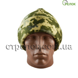 Шапка флисовая с отворотом, пиксель