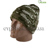 Шапка с отворотом, пиксель (утепленная)