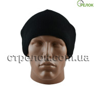 Шапка вязаная, черная (утепленная)