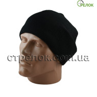 Шапка вязаная, черная (утепленная)