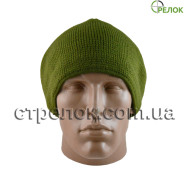 Шапка вязаная, олива (утепленная)