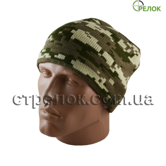 Шапка вязаная, пиксель (утепленная)