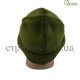 Шапка вязаная с отворотом, олива (утепленная)