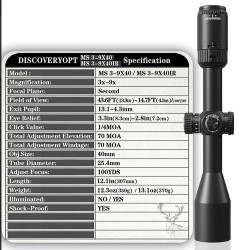 Оптичний приціл Discovery MS 3-9x40 IR
