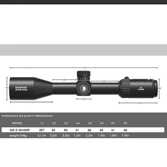 Оптичний приціл Discovery MS 3-9x40 IR