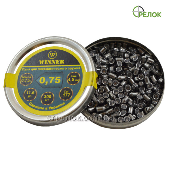 Пули Winner 0,75 г (300 шт) остроголовые