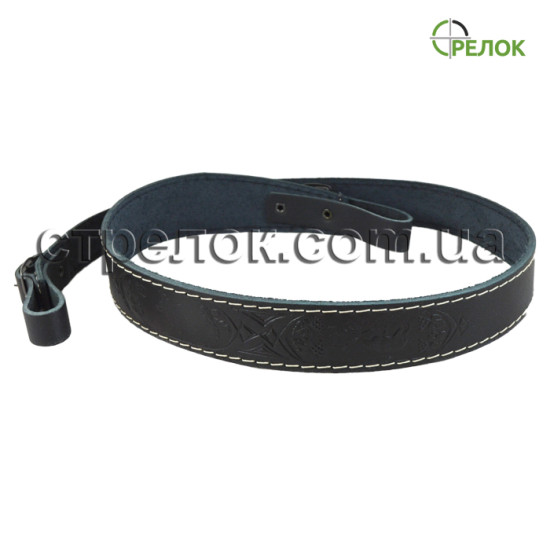 Ремень оружейный Феникс с тиснением №1, кожаный