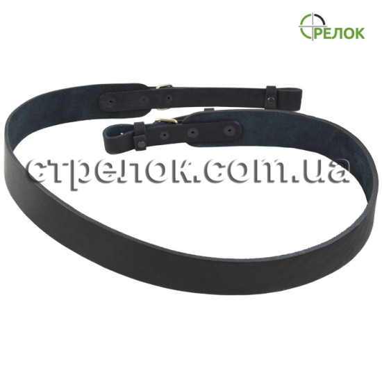 Ремень ружейный кожаный, черный