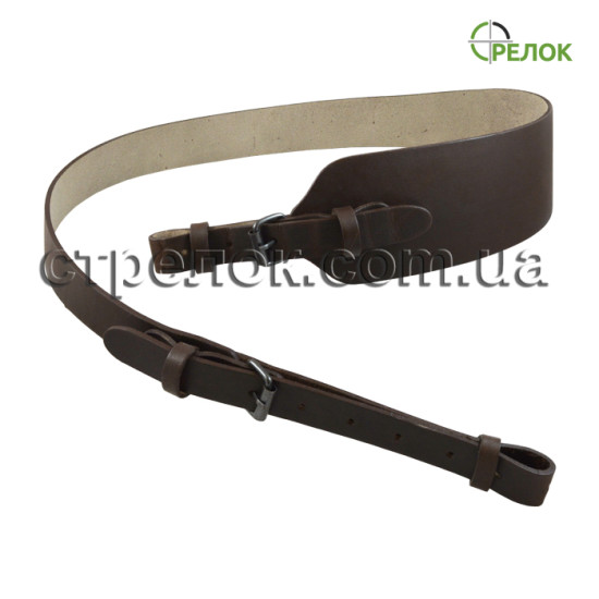 Ремень ружейный кожаный (капля), коричневый