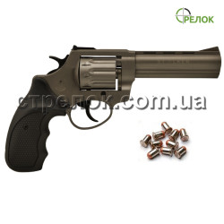 Револьвер под патрон Флобера Stalker 4.5" titanium черная рукоять
