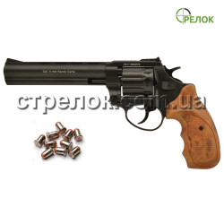Револьвер под патрон Флобера Stalker 6" black коричневая рукоять