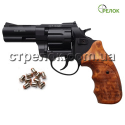 Револьвер под патрон Флобера Stalker 3" black коричневая рукоять Револьвер под патрон Флобера Stalker 3" black коричневая рукоять