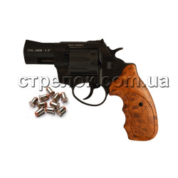 Револьвер под патрон Флобера Stalker 2.5" black коричневая рукоять