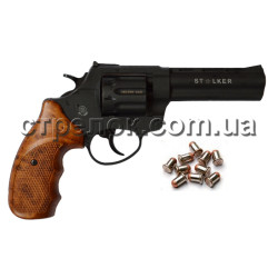 Револьвер под патрон Флобера Stalker 4.5" black коричневая рукоять