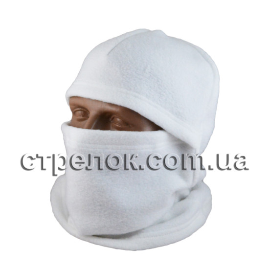 Балаклава (теплая) флисовая однодырочная, белая Балаклава (теплая) флисовая однодырочная, белая