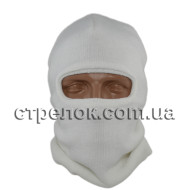Шапка балаклава вязаная, белая (зимняя)