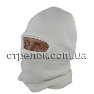 Шапка балаклава вязаная, белая (зимняя)