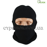 Шапка балаклава вязаная, черная (зимняя)