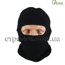 Шапка балаклава вязаная, черная (зимняя)
