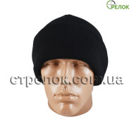 Шапка балаклава вязаная, черная (зимняя)
