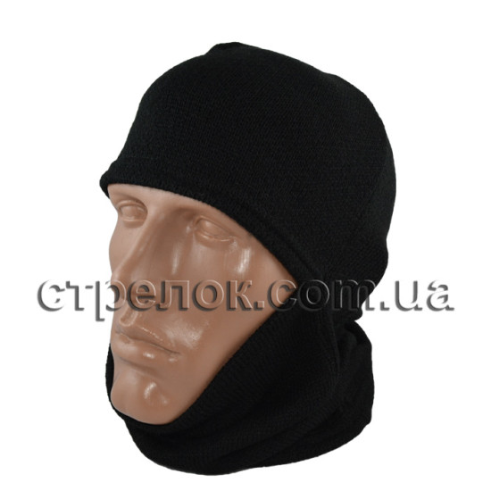 Шапка балаклава вязаная, черная