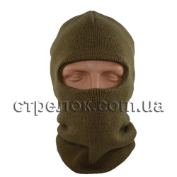 Шапка балаклава вязаная, хаки (зимняя)