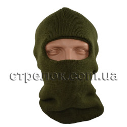 Шапка балаклава вязаная, олива (зимняя)