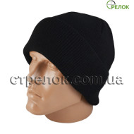 Шапка черная (двойная вязка)