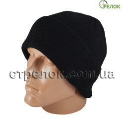 Шапка черная (двойная вязка)