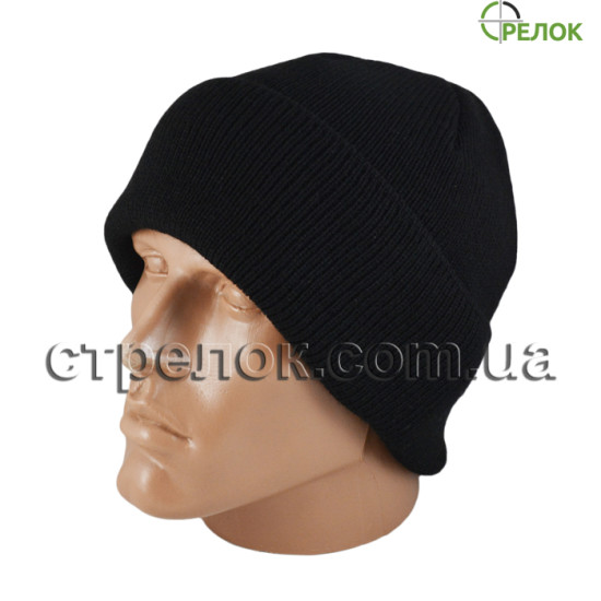 Шапка черная (двойная вязка)