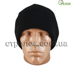 Шапка черная (двойная вязка)