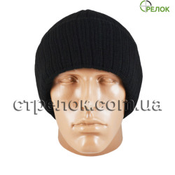 Шапка черная (двойная вязка+флис)