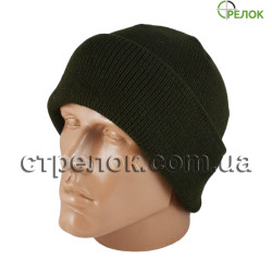 Шапка олива (двойная вязка)