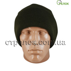 Шапка олива (двойная вязка)