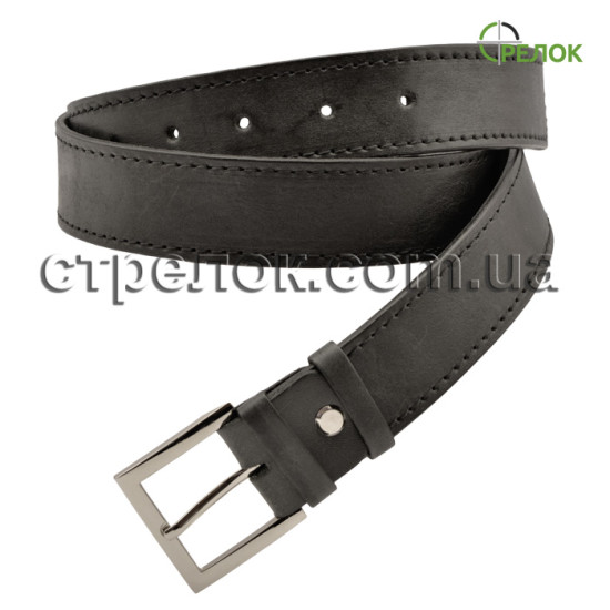 Ремень брючный кожаный Медан 1502, черный