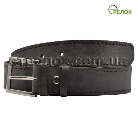 Ремень брючный кожаный Медан 1502, черный