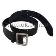 Ремінь поясний шкіряний офіцерський 110 см, чорний