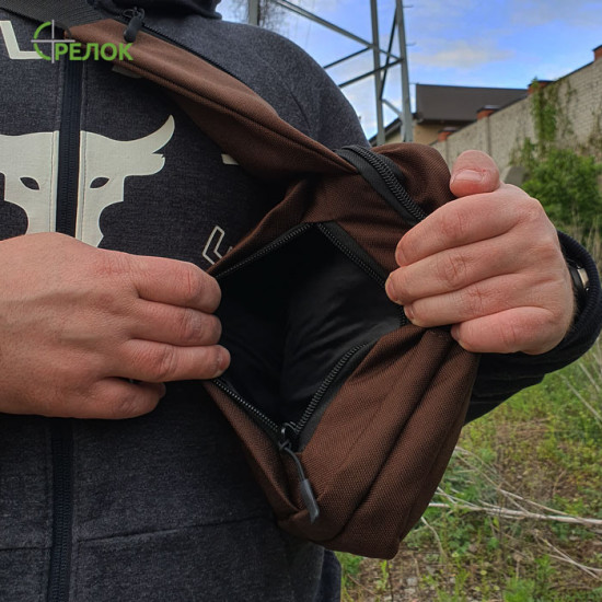 Сумка-кобура наплечная Стрелок СП-3 Elite, коричневая (Cordura)