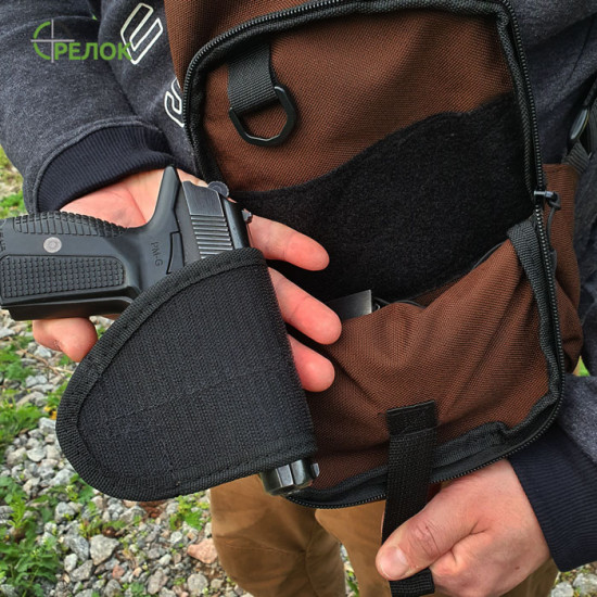 Сумка-кобура наплечная Стрелок СП-3 Elite, коричневая (Cordura)