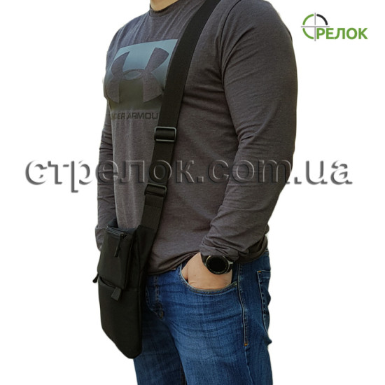 Сумка синтетическая плечевая с кобурой Стрелок СП-5, черная Сумка синтетическая плечевая с кобурой Стрелок СП-5, черная