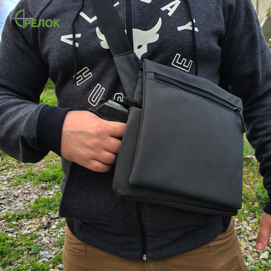 Сумка синтетическая плечевая с кобурой Стрелок СП-6, темно-серая
