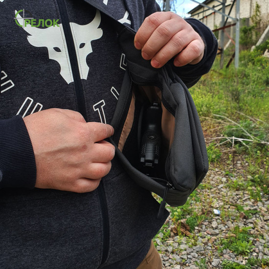 Сумка синтетическая плечевая с кобурой Стрелок СП-6, темно-серая