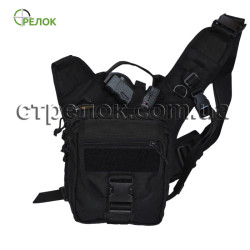 Сумка синтетическая плечевая с кобурой A-line А37, черная